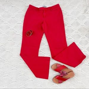 Gap Modern Boot Red Flat Front Pants Size 8 Long